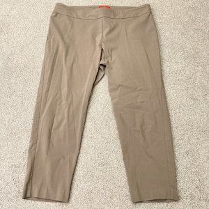 Krazy Larry Pull-On Ankle Pants Size 24 Stretch Tan Cream Color Elastic Waist